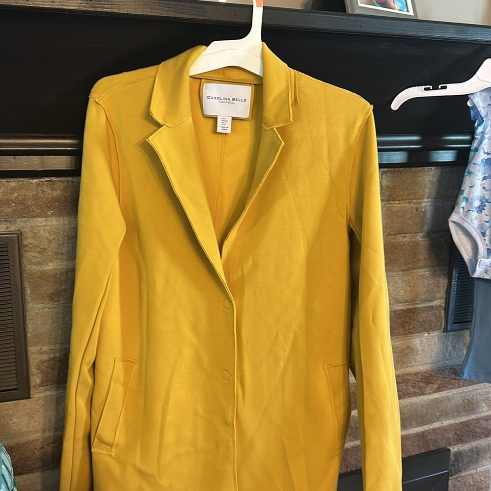 Carolina Belle Faux Suede Blazer, mustard Yellow, S, NWOT - Picture 5 of 7